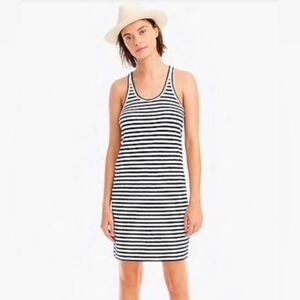 NWT J. Crew navy and white striped tank dress, size Medium